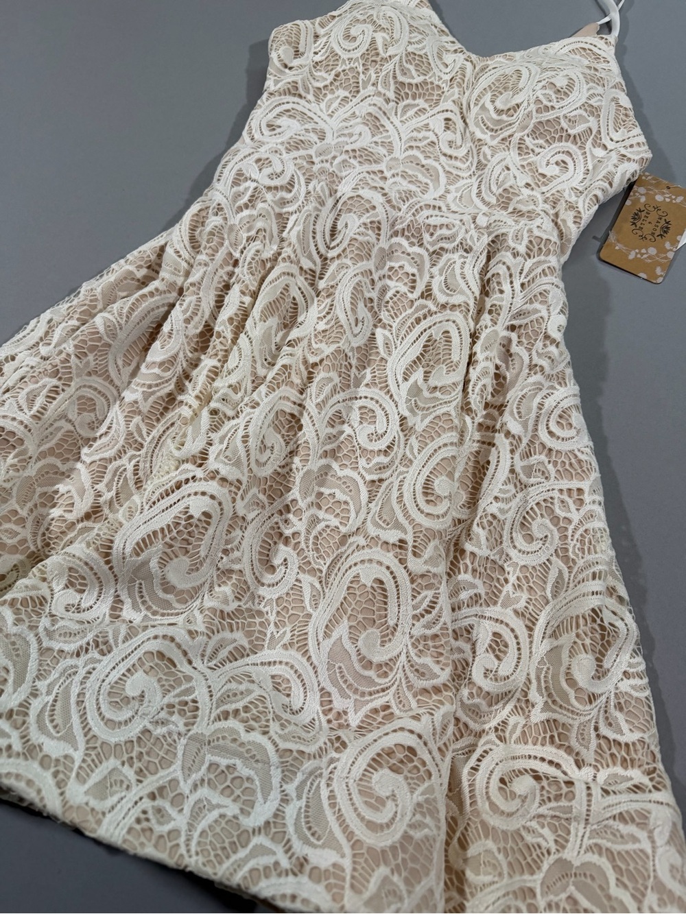 NWT Lace A-Line Boho Summer Mini Dress - Picture 2 of 10